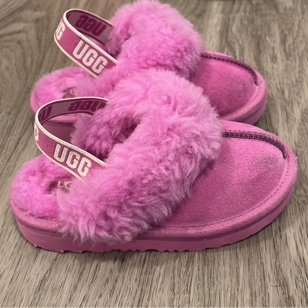 UGG Kids Fuzzy Pink Slippers